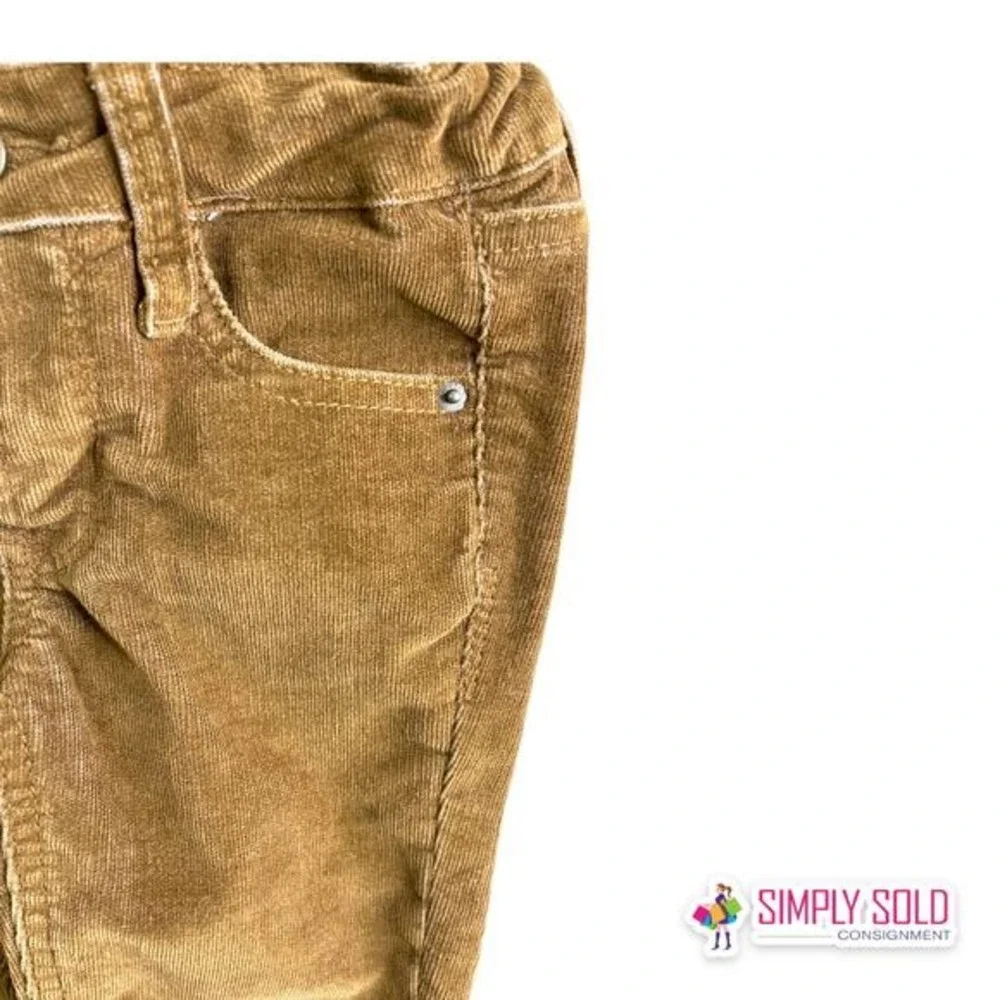 Hudson Boys 2T Brown Corduroy Pants Straight Leg Cotton Stretch Adjustable Waist